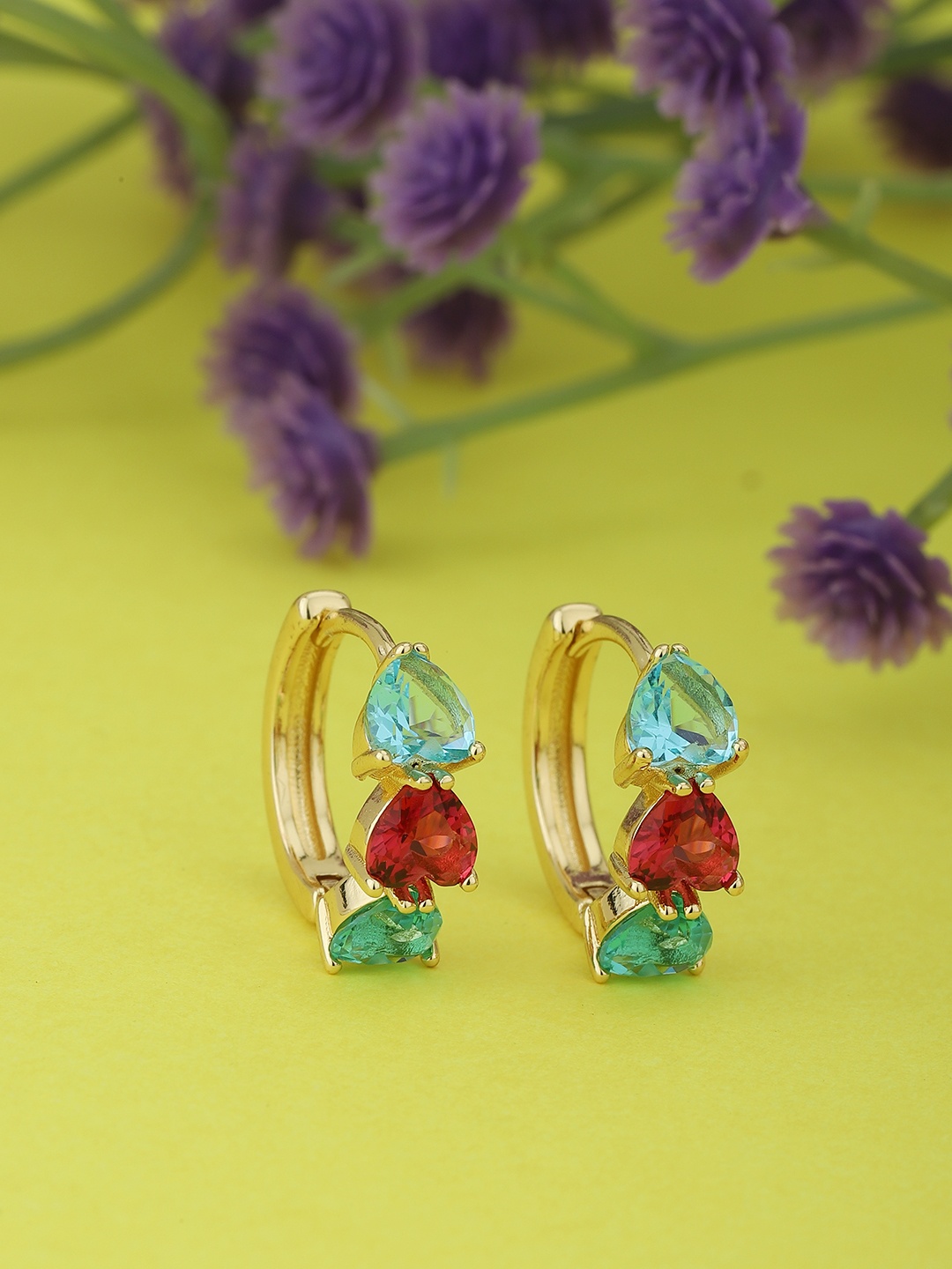 

Carlton London Multicoloured Circular Hoop Earrings, Multi