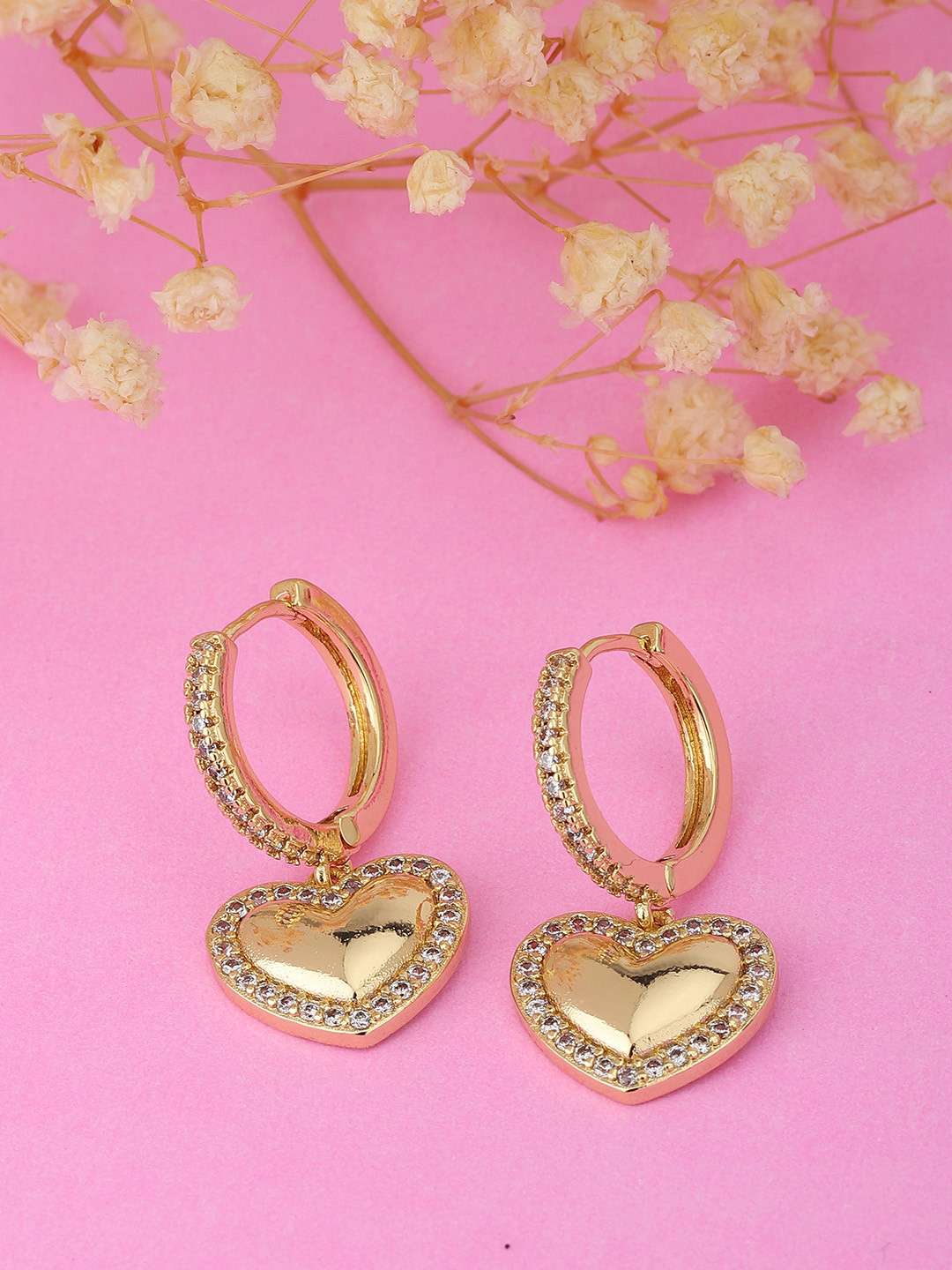 

Carlton London Gold-Toned Contemporary Hoop Earrings