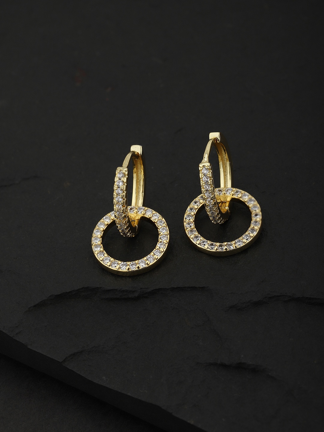 

Carlton London Gold-Toned Circular Hoop Earrings