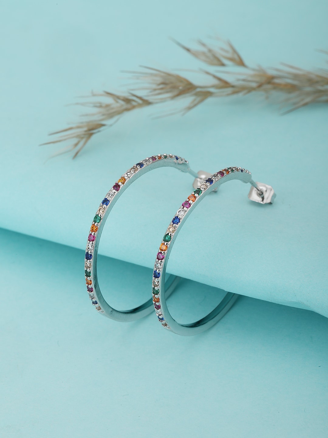 

Carlton London Multicoloured Circular Hoop Earrings, Multi