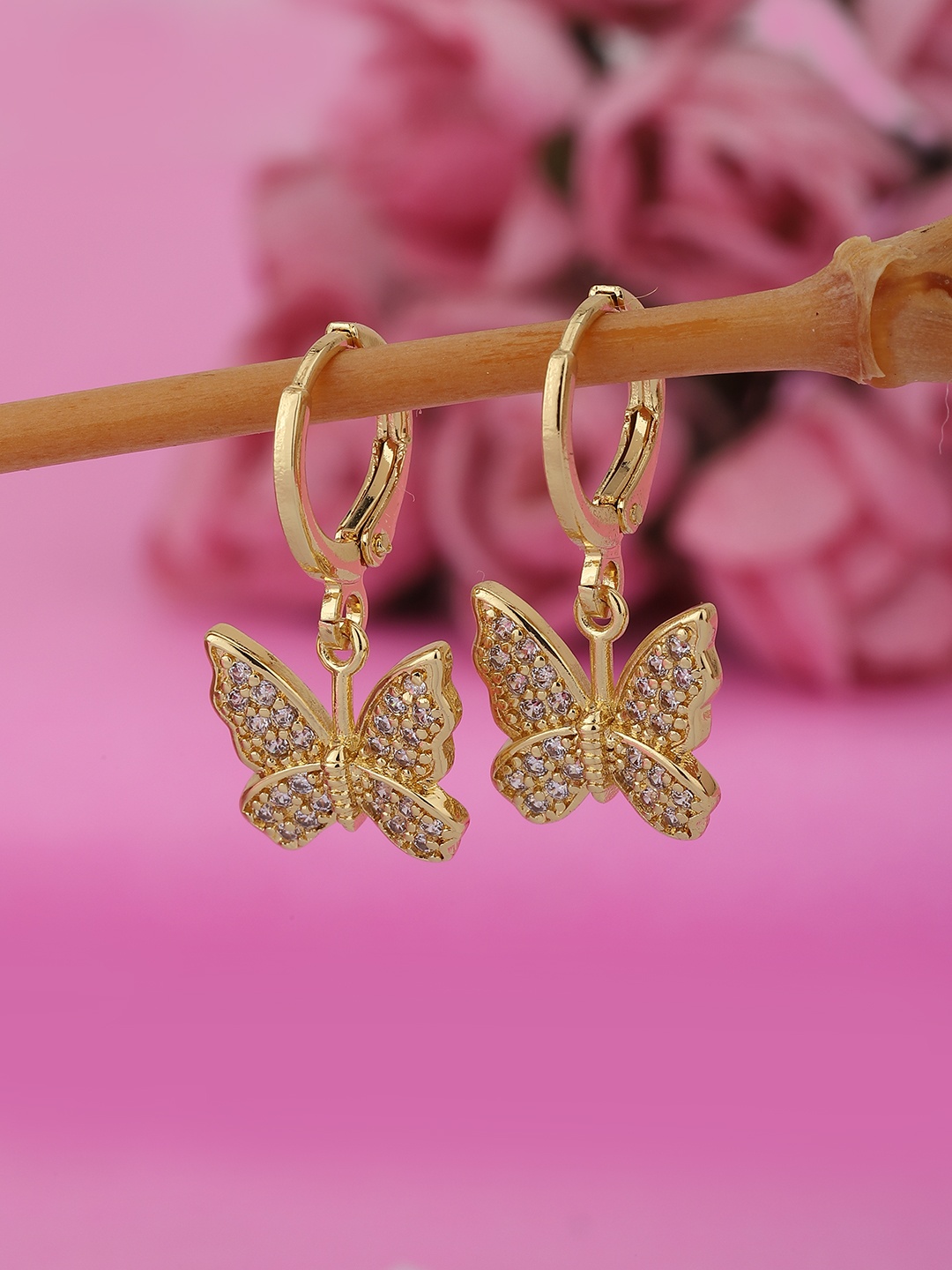 

Carlton London Gold-Toned Contemporary Hoop Earrings