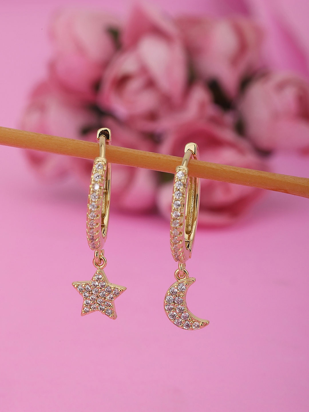 

Carlton London Gold-Toned Contemporary Hoop Earrings