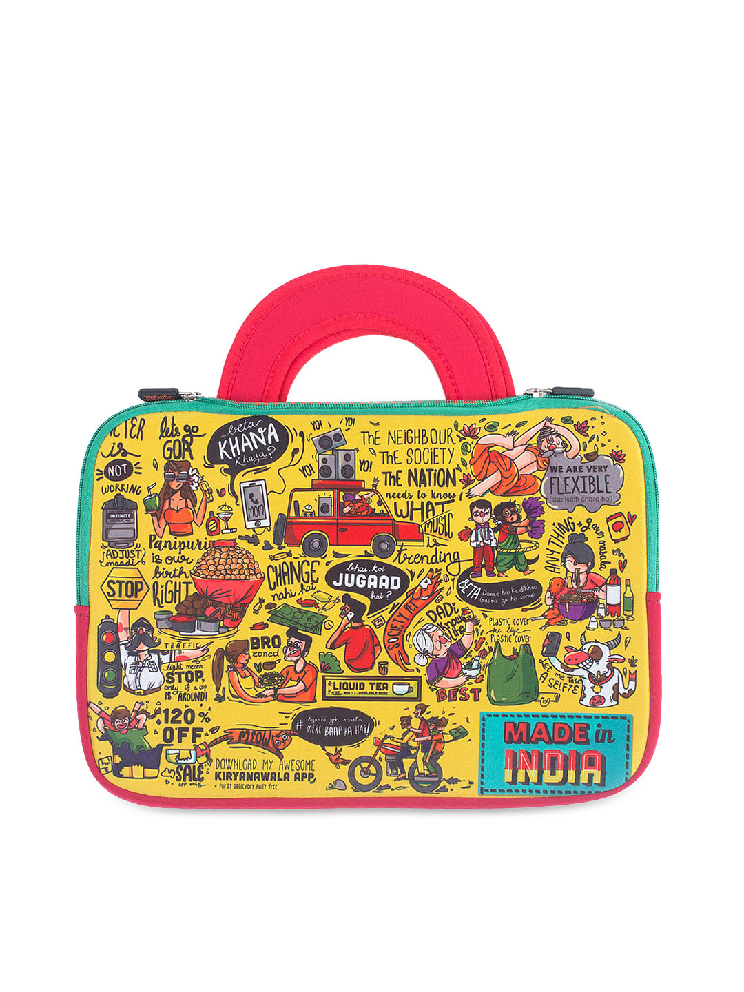 

Chumbak Unisex Multicoloured Printed Laptop Sleeve, Multi