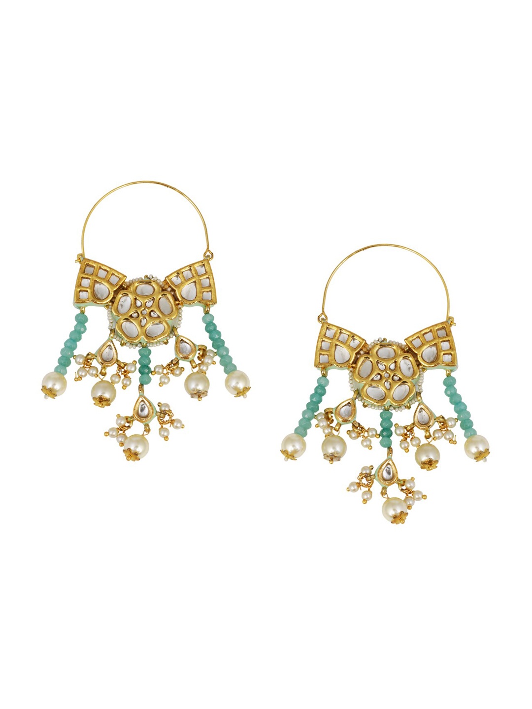 

DUGRISTYLE Gold Plated Blue Contemporary Drop Earrings