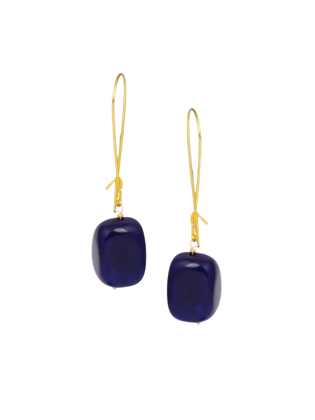 

DUGRISTYLE Blue Gold-Plated Contemporary Drop Earrings