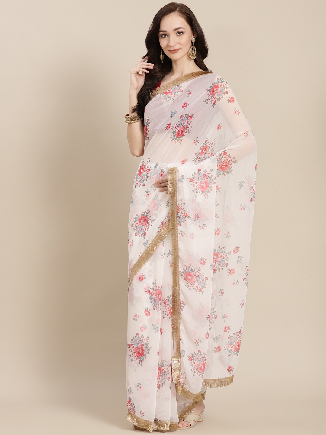 

Kalista Off White Floral Saree