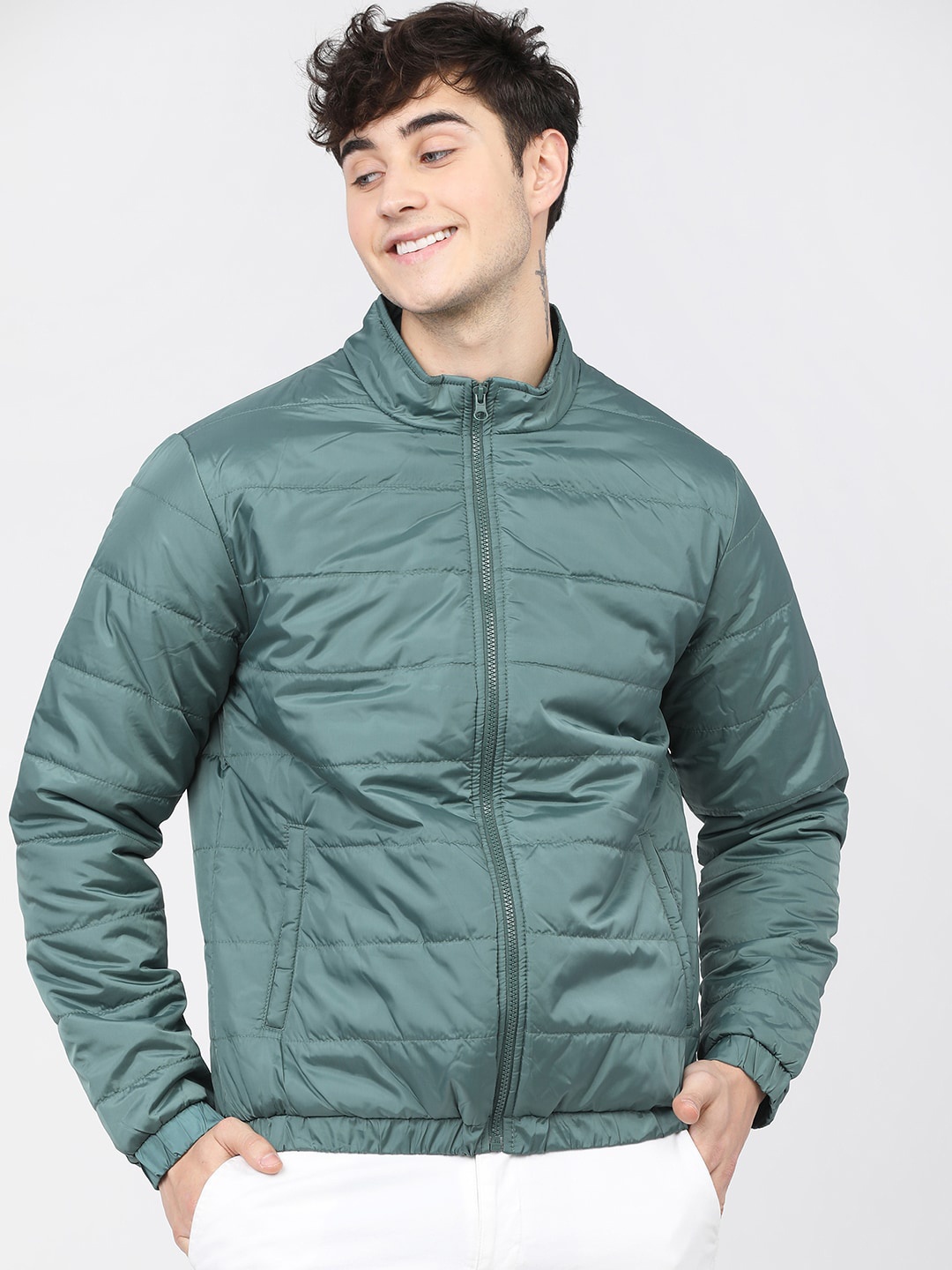 

HIGHLANDER Men Green Padded Jacket