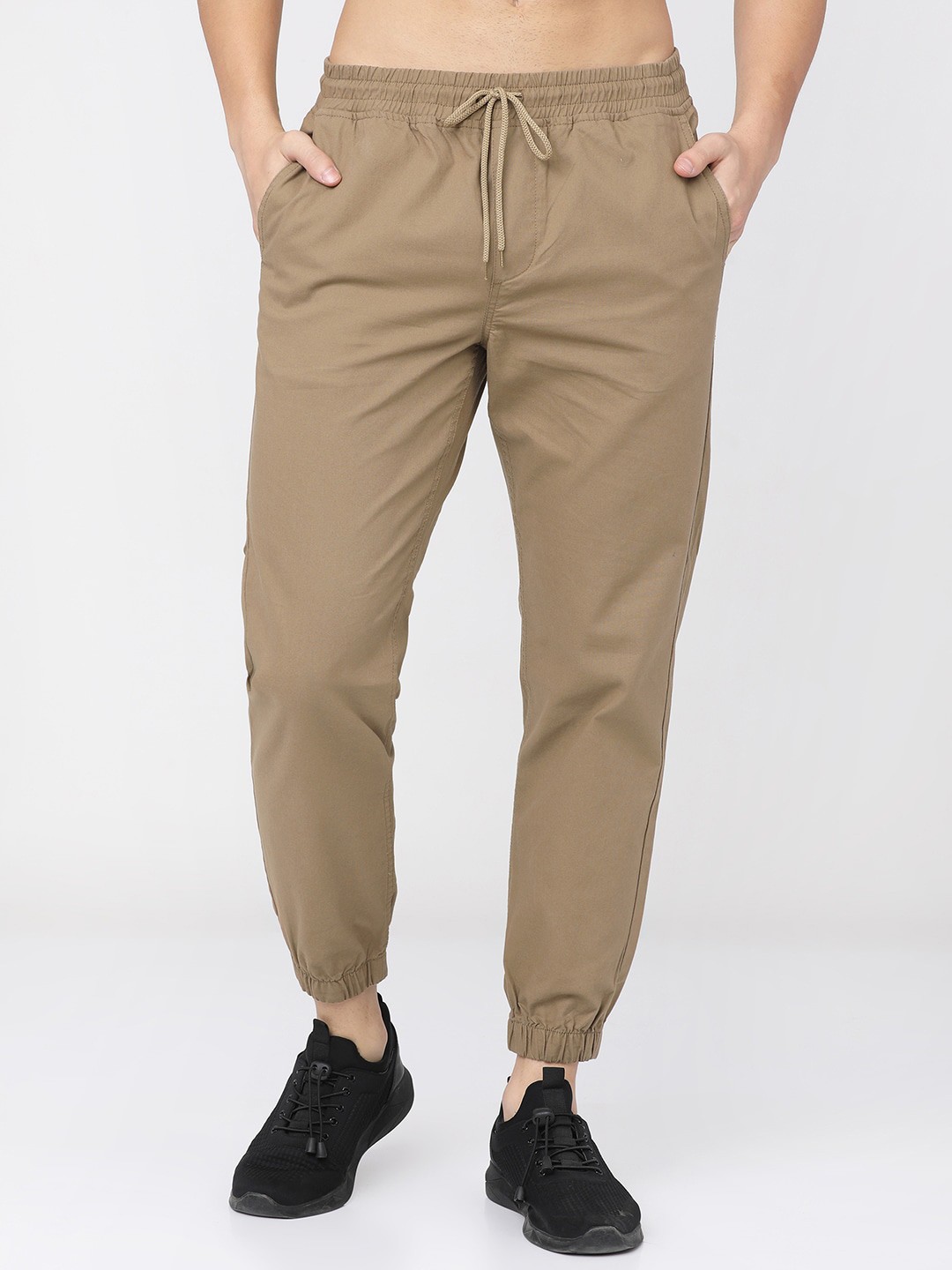 

HIGHLANDER Men Khaki Slim Fit Easy Wash Joggers Trousers