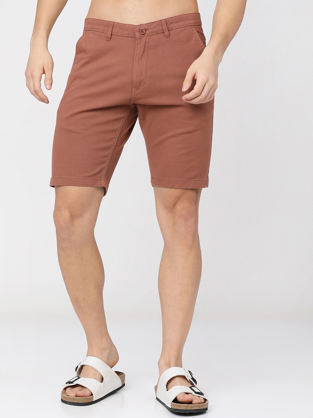 

HIGHLANDER Men Rust Red Slim Fit Regular Shorts