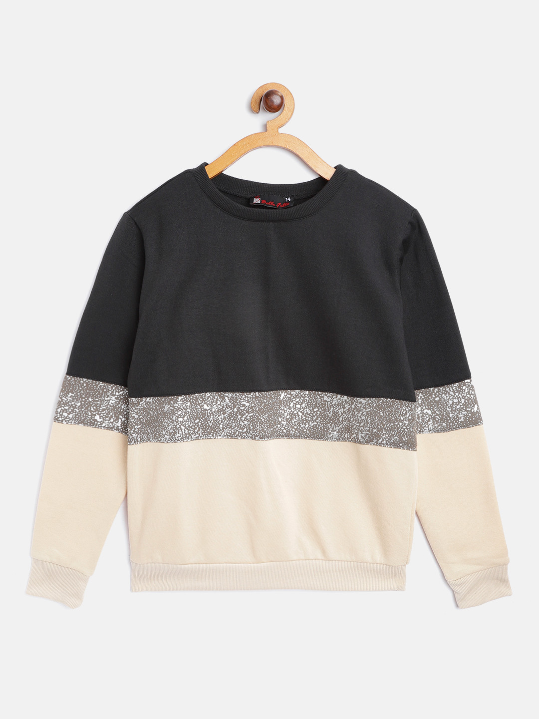 

Belle Fille Kids Black Colourblocked Sweatshirt