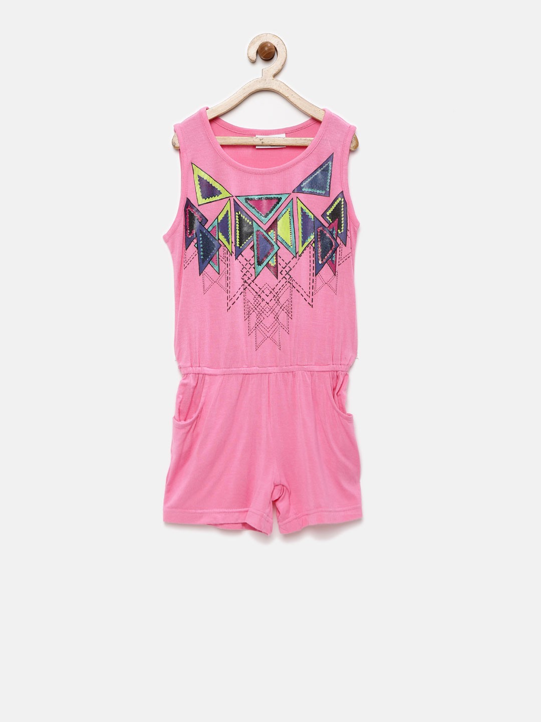 

Peppermint Girls Pink Printed Jumpsuit