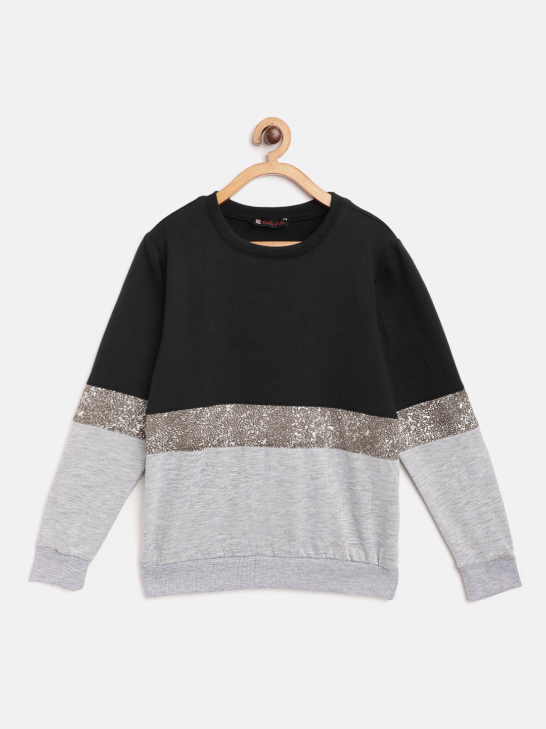 

Belle Fille Kids Black Colourblocked Sweatshirt