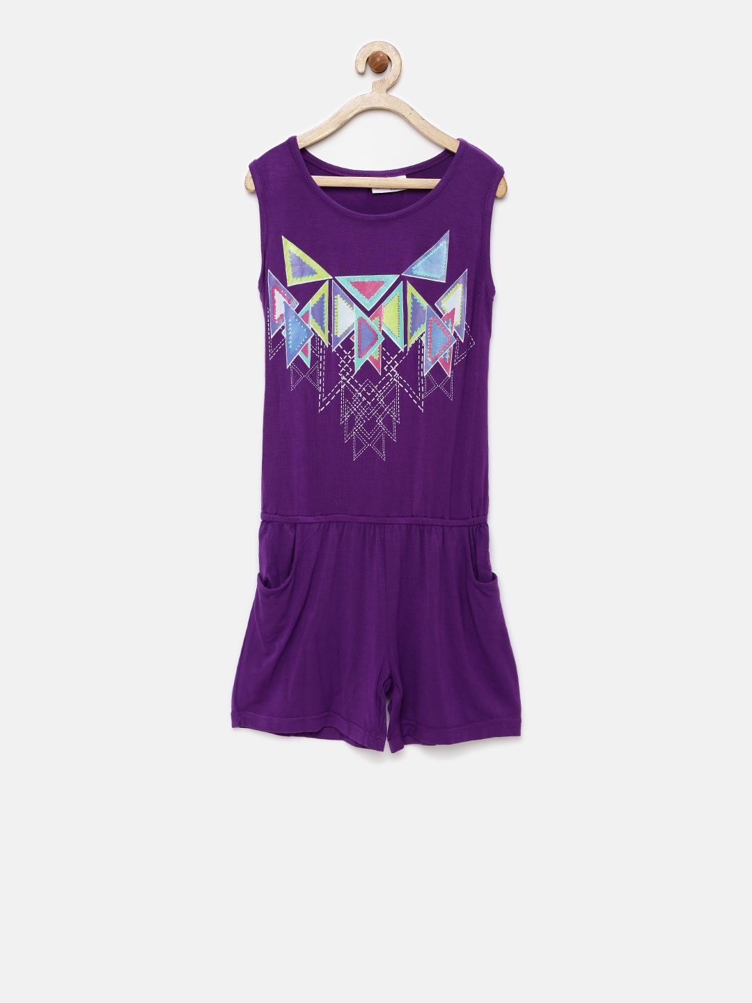 

Peppermint Girls Purple Printed Jumpsuit
