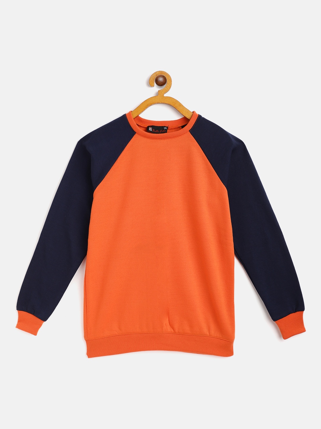 

Belle Fille Kids Orange & Navy Blue Colourblocked Sweatshirt