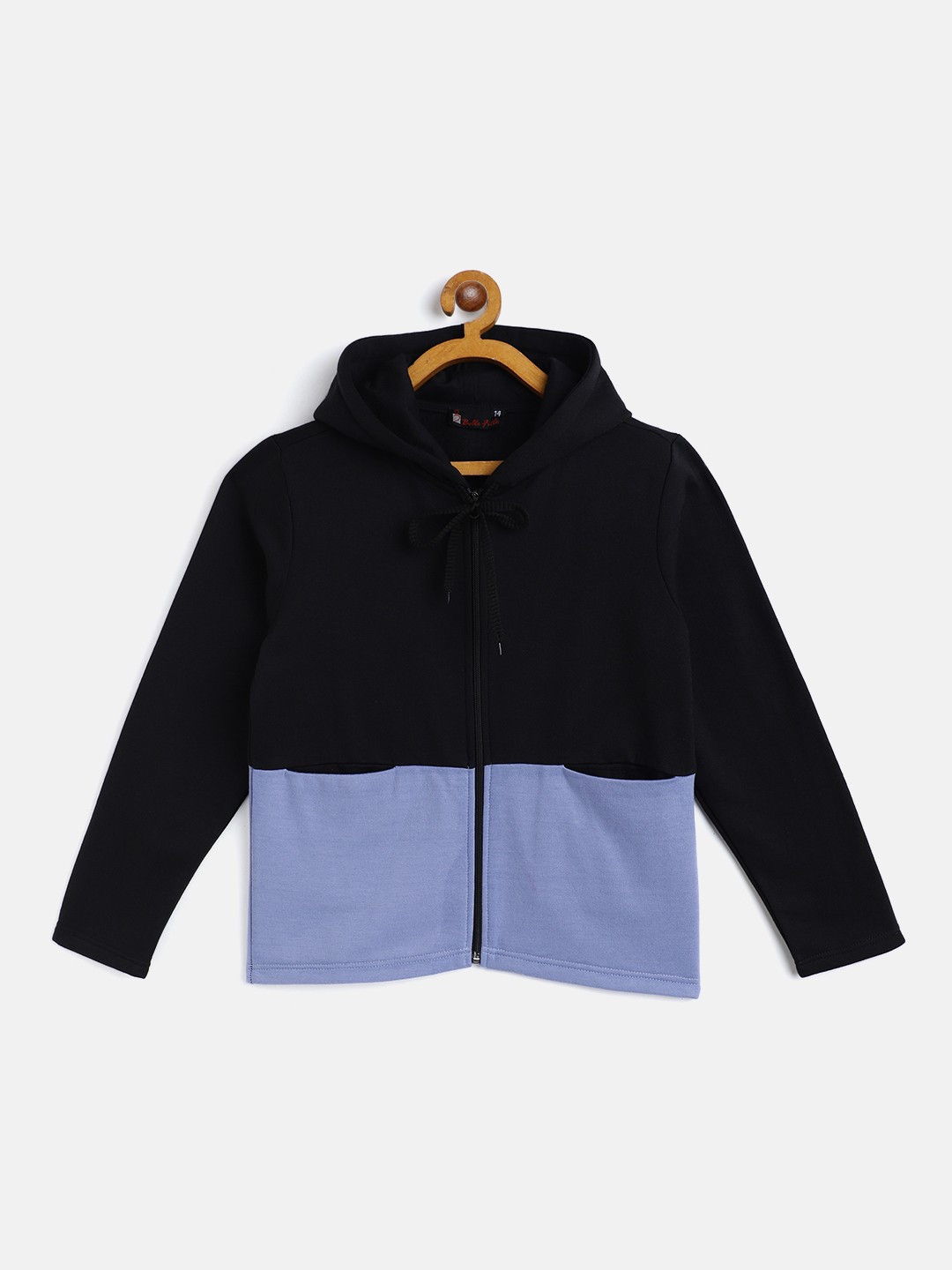 

Belle Fille Kids Black & Blue Colourblocked Fleece Lightweight Tailored Jacket