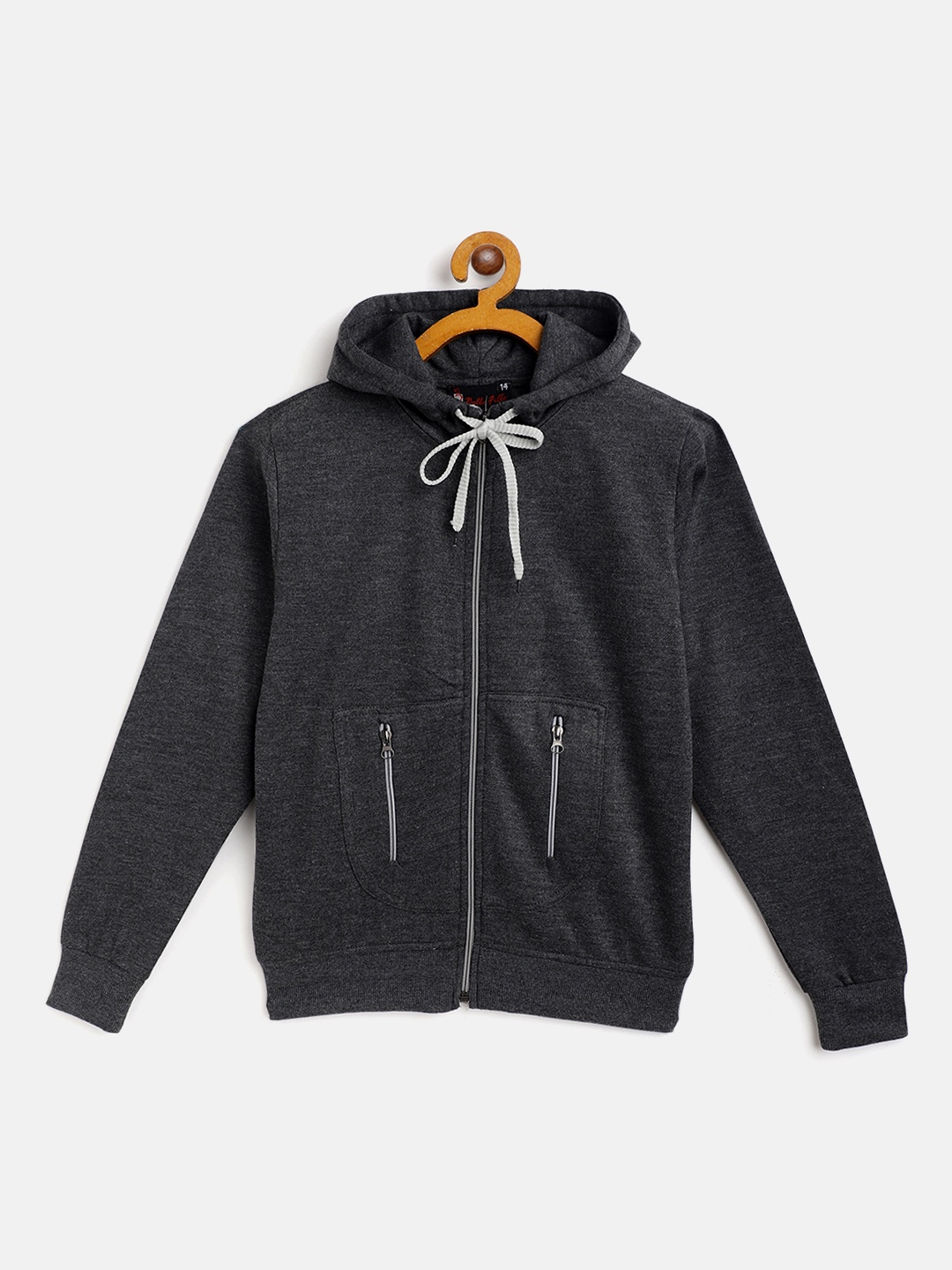 

Belle Fille Kids Charcoal Grey Solid Fleece Lightweight Tailored Jacket