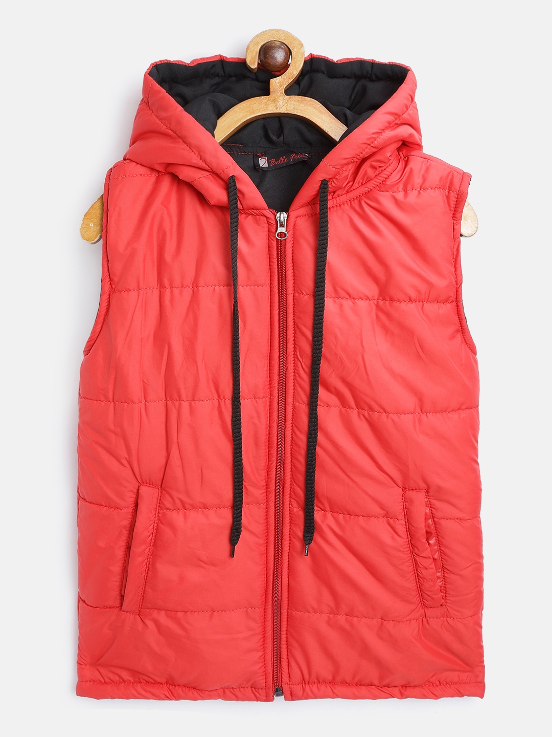 

Belle Fille Unisex Kids Red Lightweight Longline Open Front Jacket
