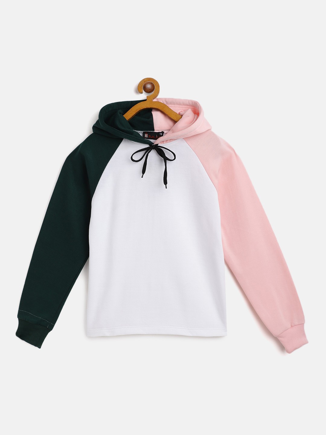 

Belle Fille Kids White & Black Colourblocked Hooded Sweatshirt
