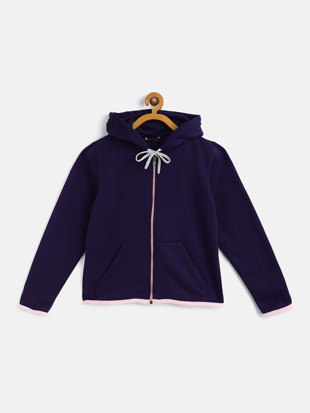 

Belle Fille Kids Purple Solid Fleece Lightweight Tailored Jacket