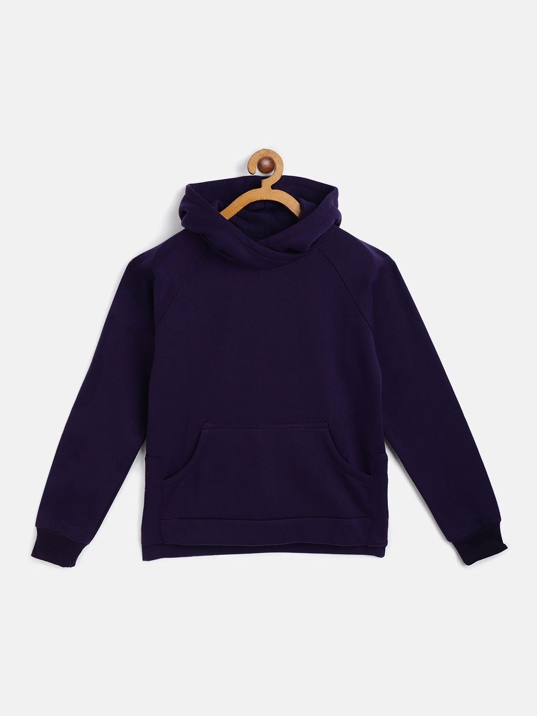 

Belle Fille Kids Purple Solid Hooded Sweatshirt