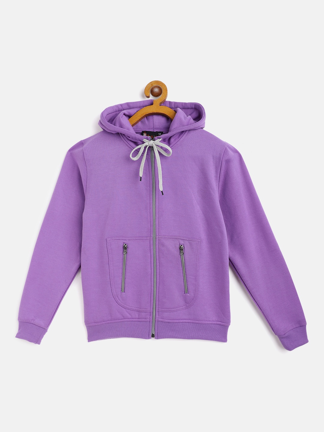 

Belle Fille Kids Purple Solid Fleece Lightweight Tailored Jacket
