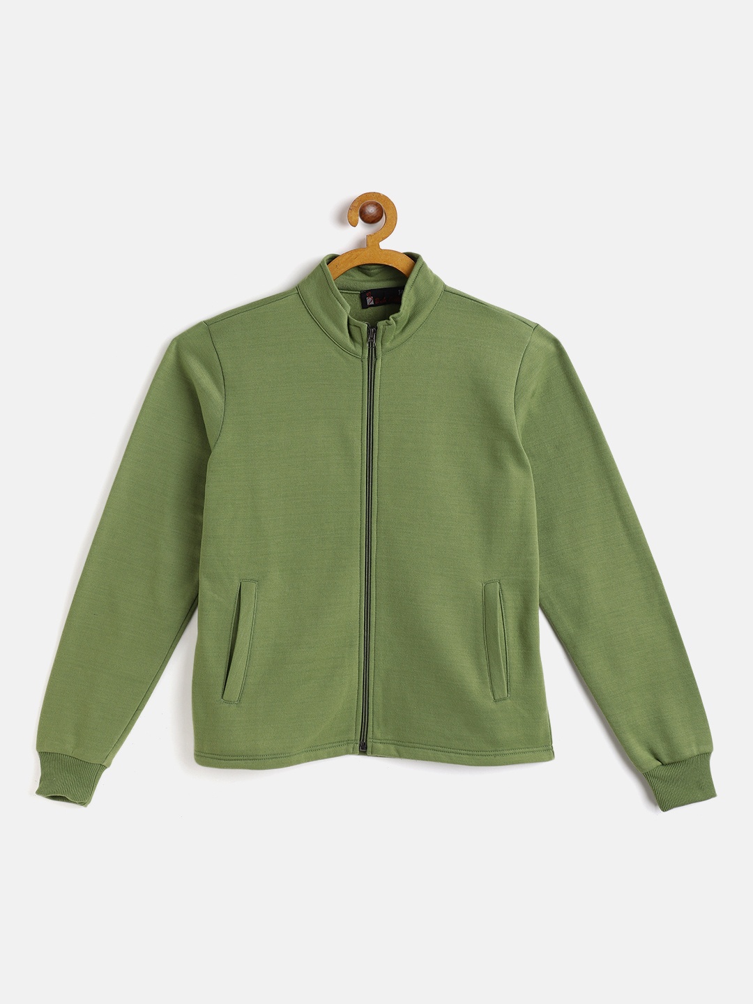

Belle Fille Kids Olive Green Solid Fleece Lightweight Tailored Jacket