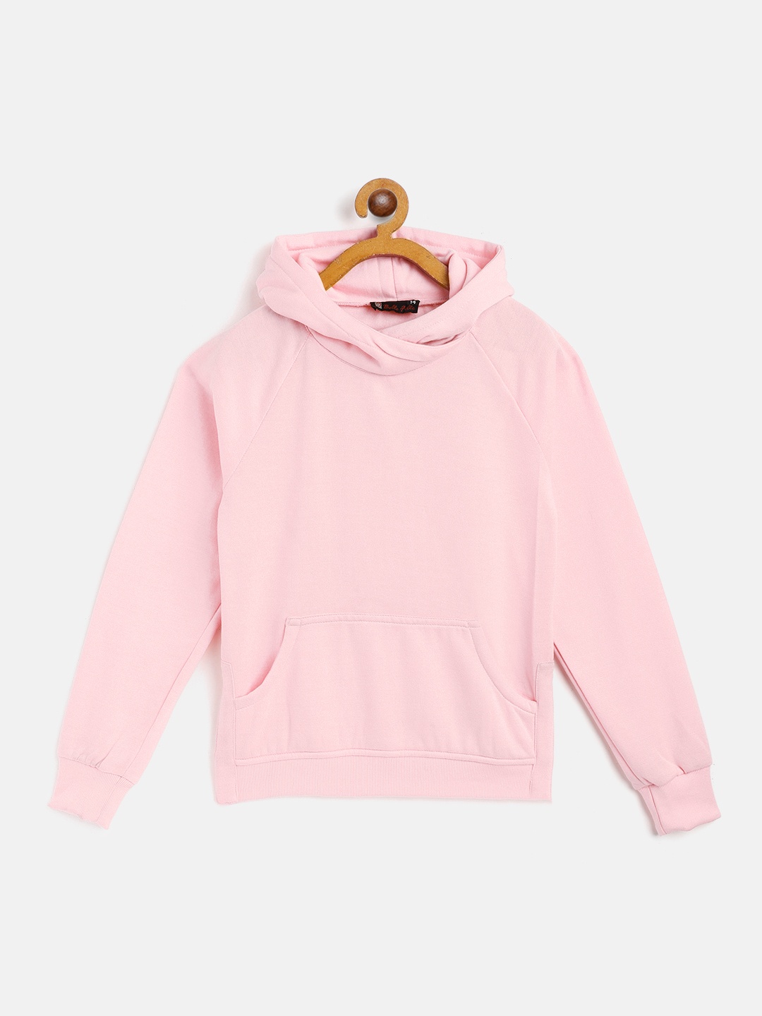 

Belle Fille Kids Pink Solid Hooded Sweatshirt