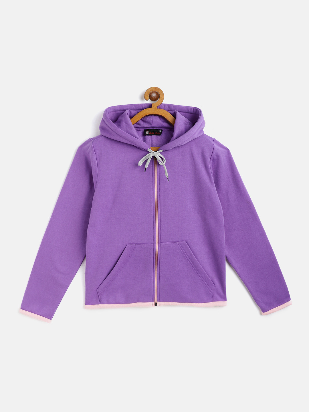 

Belle Fille Kids Purple Solid Fleece Lightweight Tailored Jacket