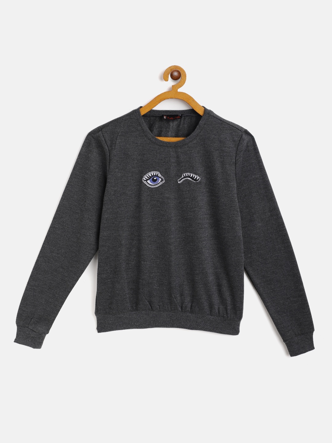 

Belle Fille Unisex Kids Charcoal Grey Printed Sweatshirt