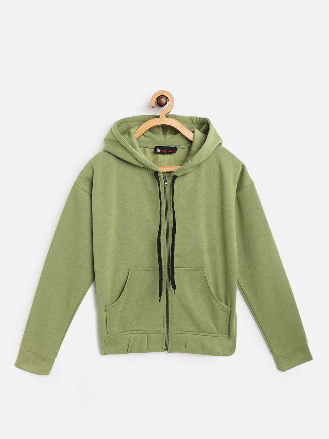 

Belle Fille Kids Olive Green Fleece Lightweight Tailored Hooded Jacket