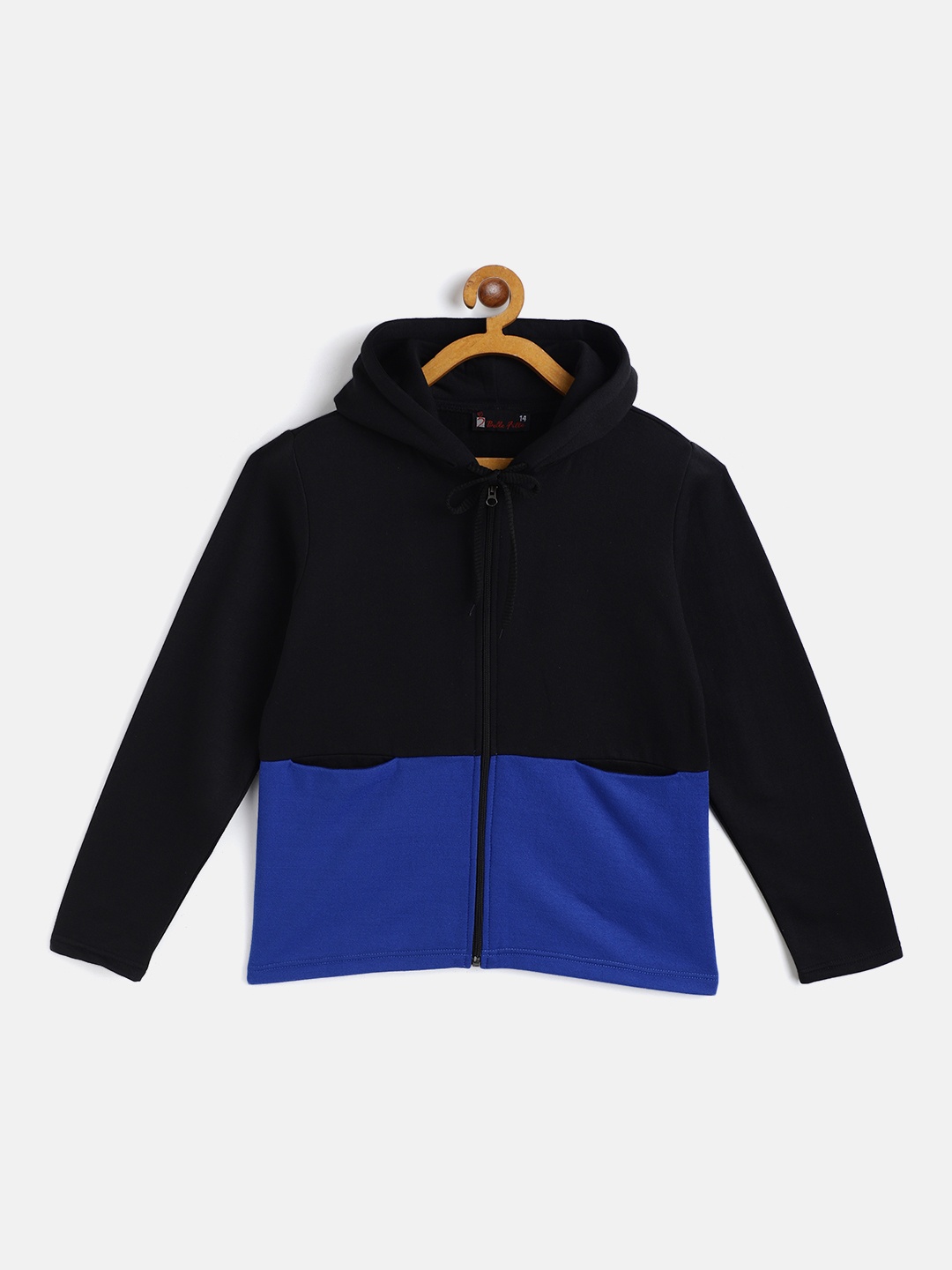 

Belle Fille Kids Black & Blue Colourblocked Fleece Lightweight Tailored Jacket