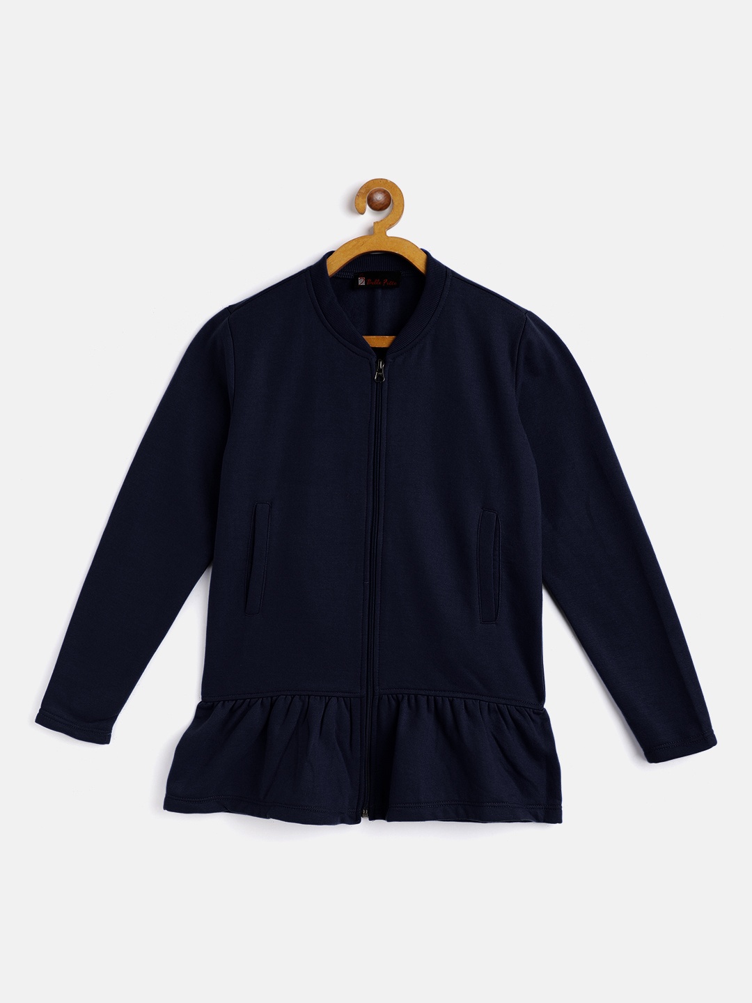 

Belle Fille Unisex Kids Navy Blue Fleece Lightweight Longline Open Front Jacket