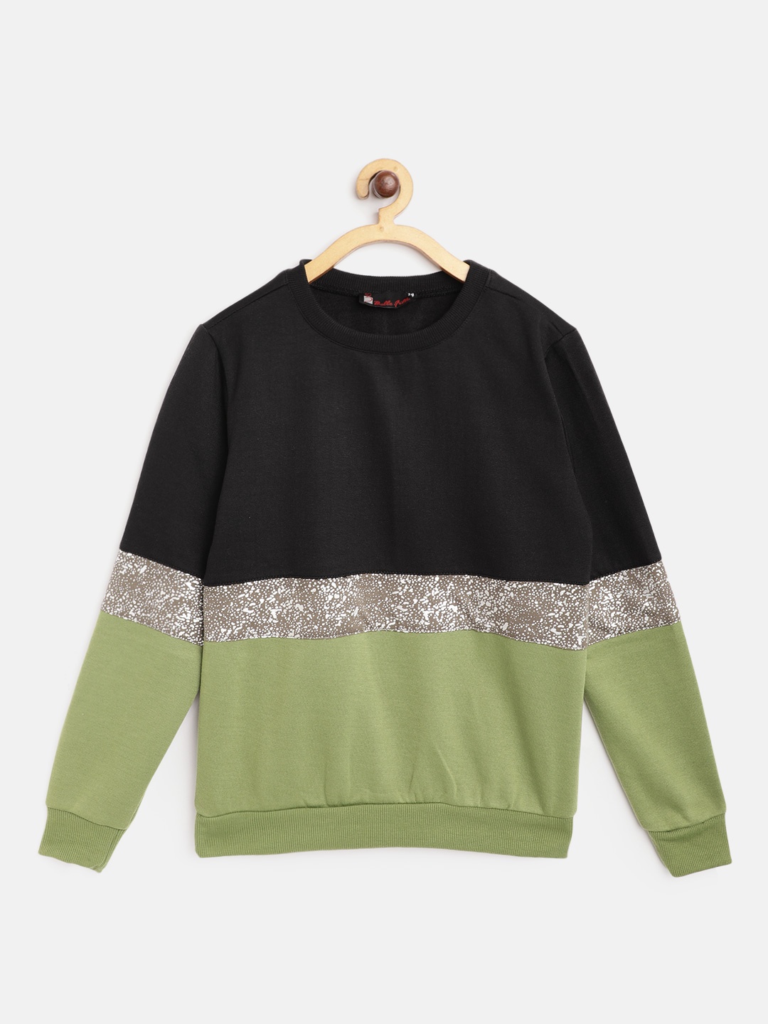 

Belle Fille Kids Black Colourblocked Sweatshirt