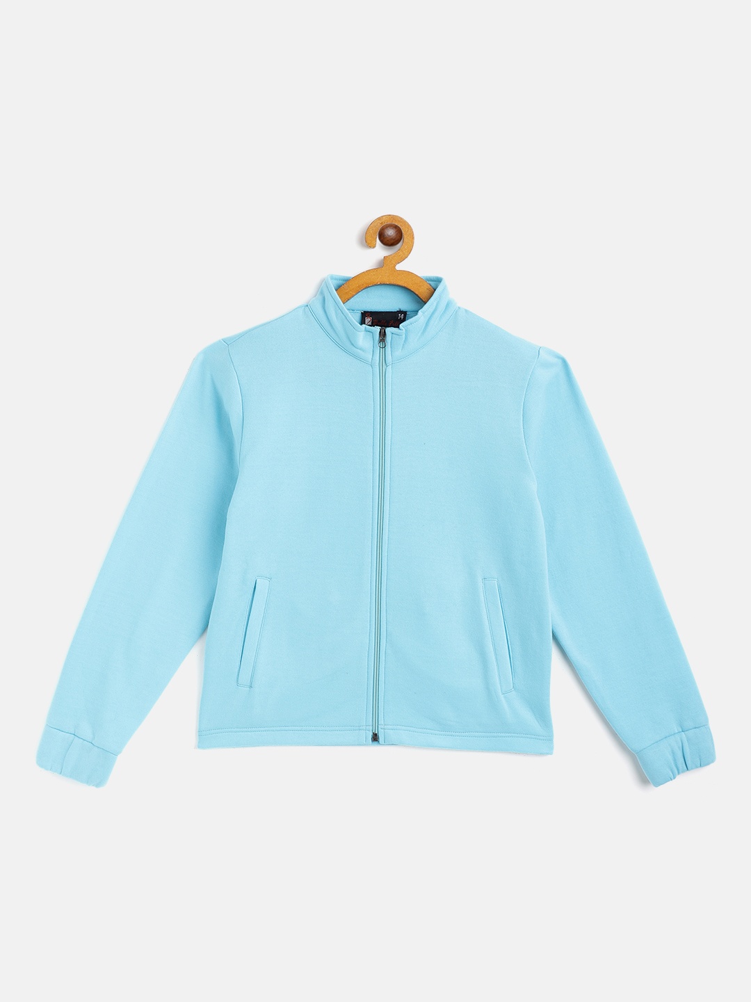 

Belle Fille Kids Turquoise Blue Solid Fleece Lightweight Longline Tailored Jacket