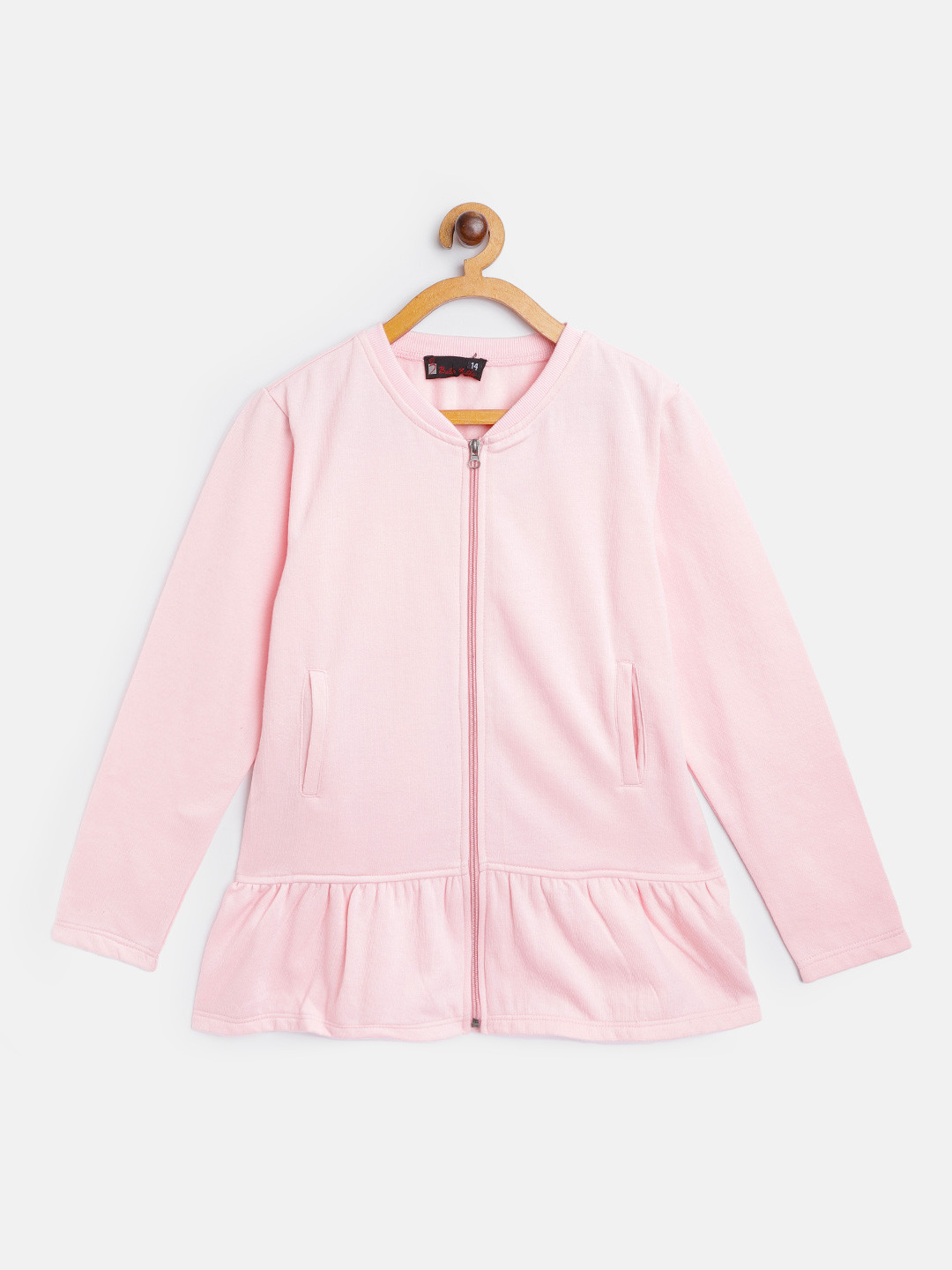 

Belle Fille Unisex Kids Pink Fleece Lightweight Longline Open Front Jacket