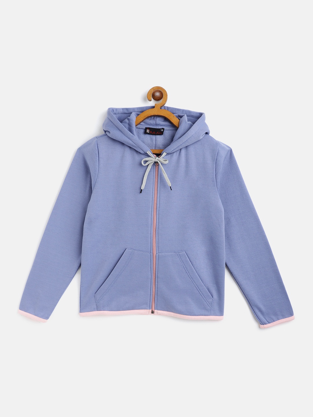 

Belle Fille Kids Blue Solid Fleece Lightweight Tailored Jacket