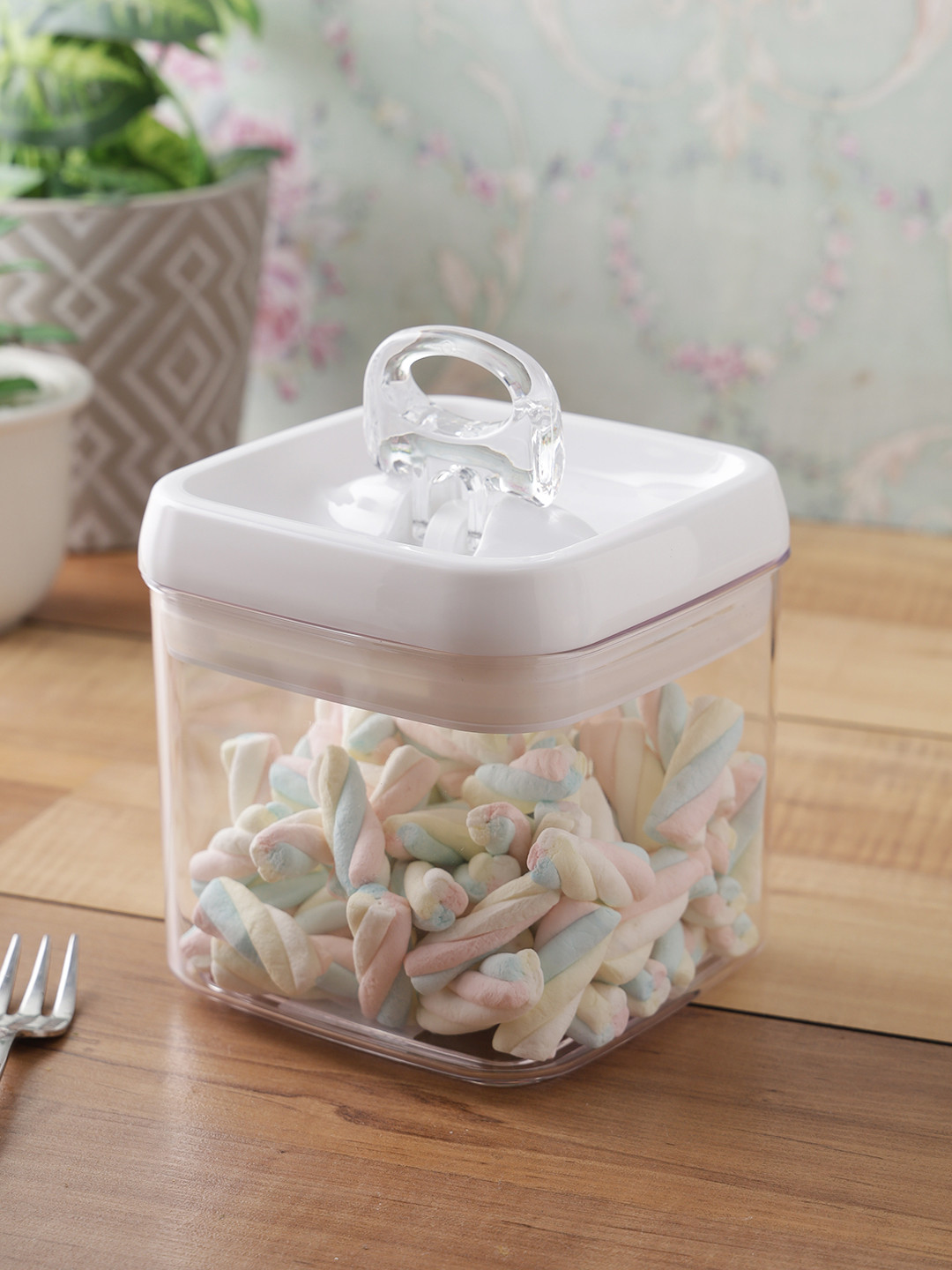 

Felli Transparent & White Solid Air Tight Food Container