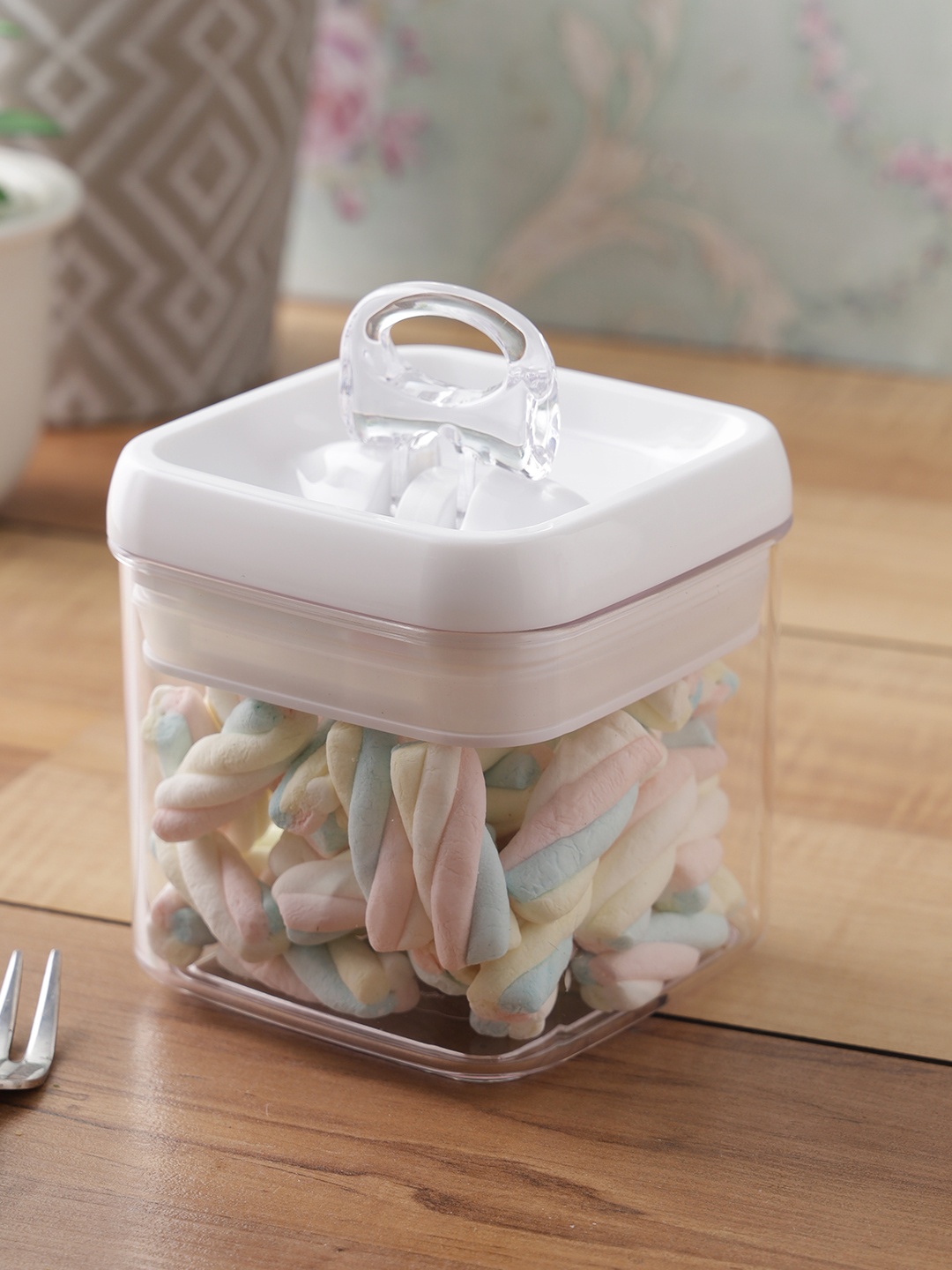 

Felli Transparent & White Solid Air Tight Food Container