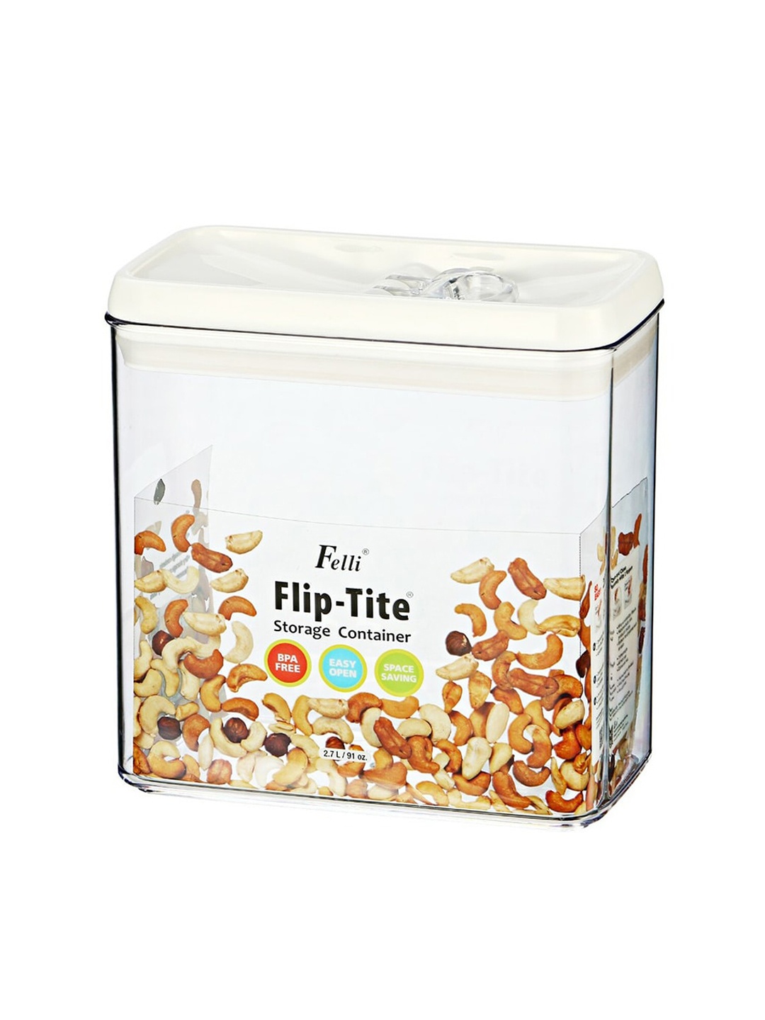 

Felli Transparent & White Solid Air Tight Food Container