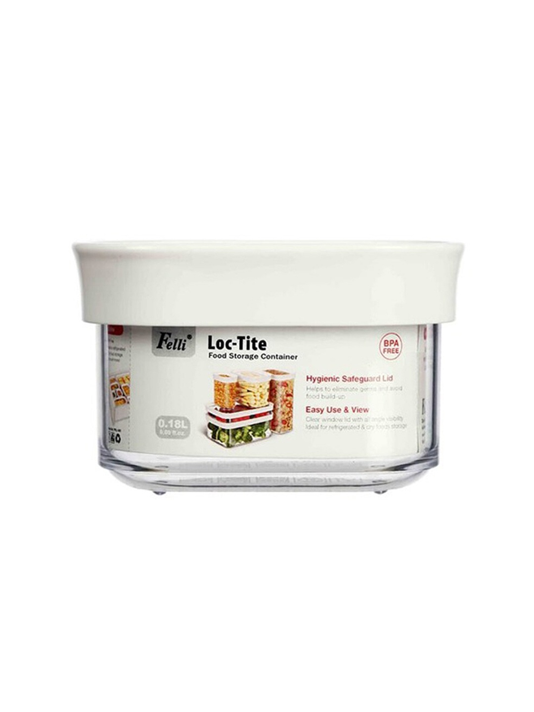 

Felli Transparent & White Solid Air Tight Food Container