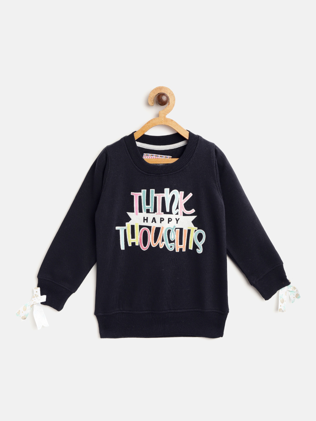 

TAB91 Girls Navy Blue & Green Printed Sweatshirt