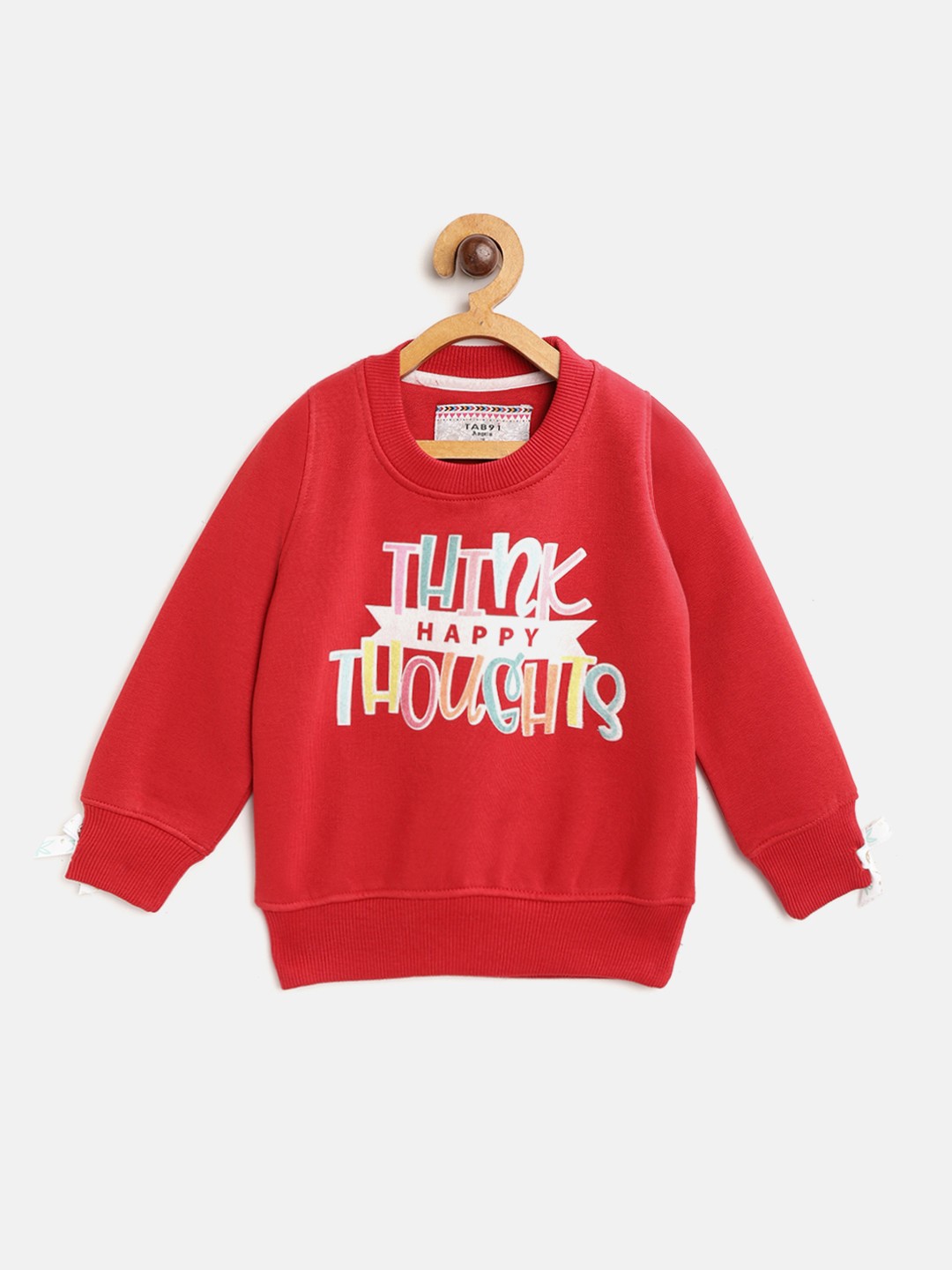 

TAB91 Girls Red & Green Printed Sweatshirt