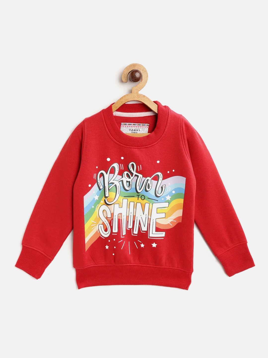 

TAB91 Girls Red & White Printed Sweatshirt
