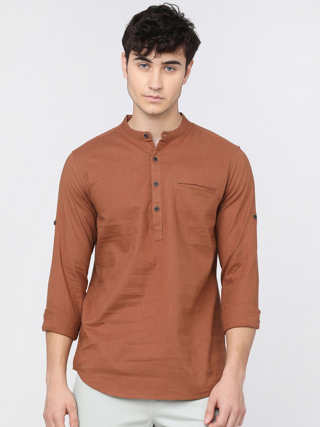 

KETCH Men Slim Fit Casual Shirt, Brown