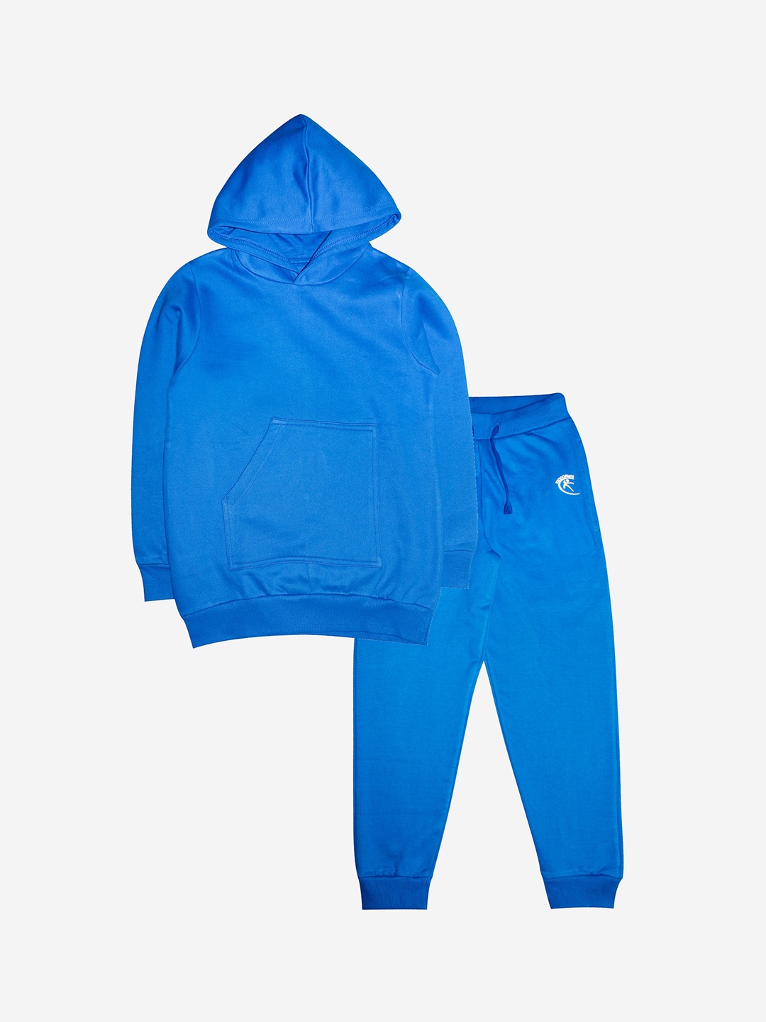 

KiddoPanti Kids Blue Solid Pure Cotton Tracksuit