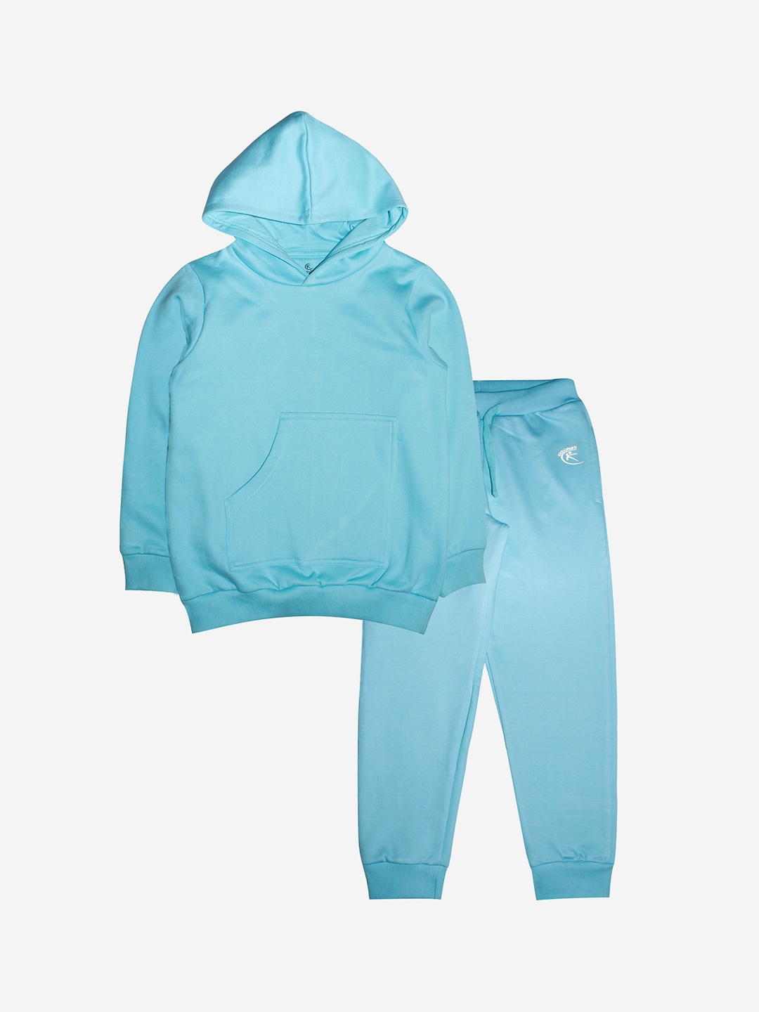 

KiddoPanti Kids Blue Solid Pure Cotton Tracksuit