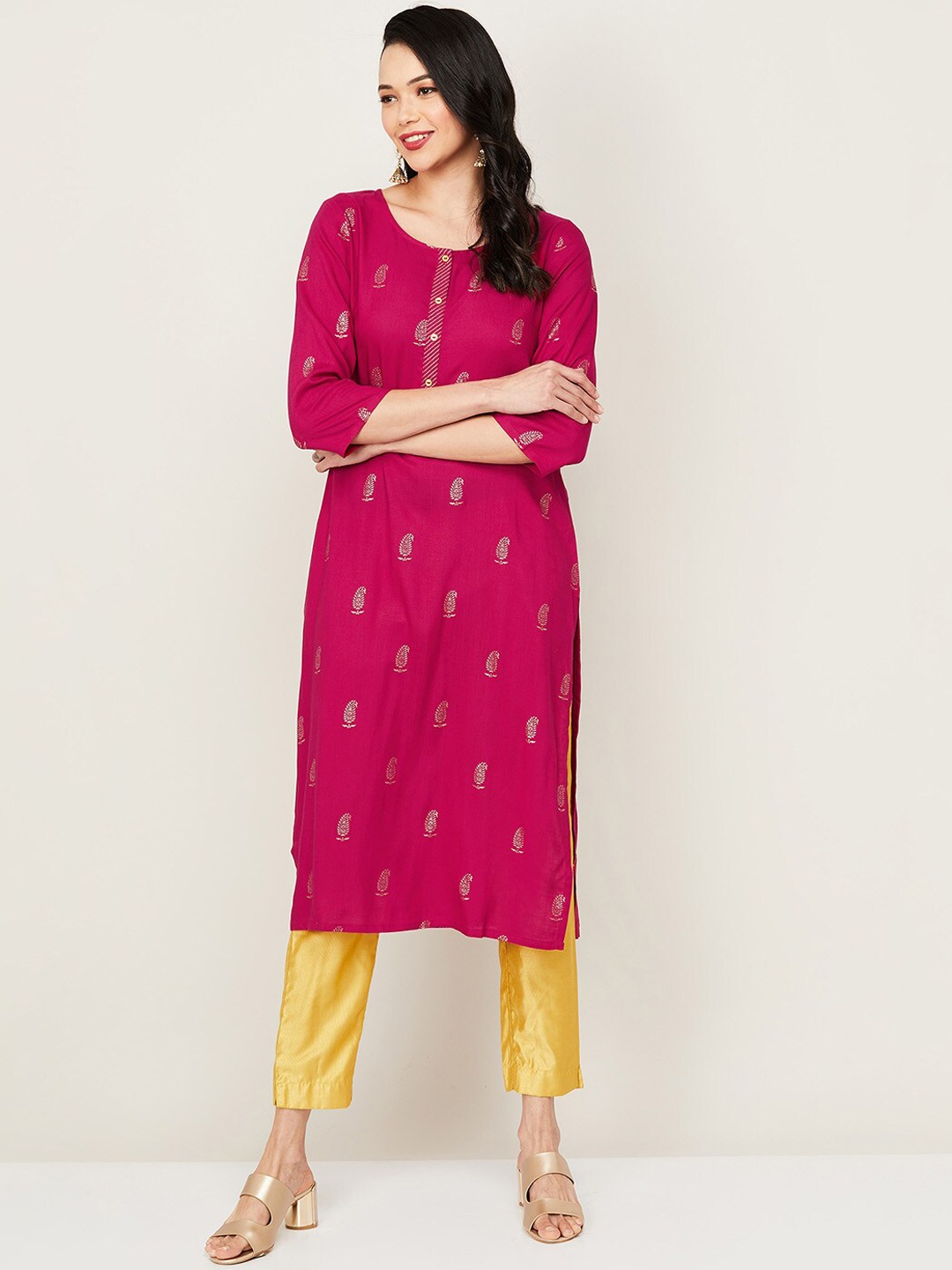 

Melange by Lifestyle Women Fuchsia Pink Kurta
