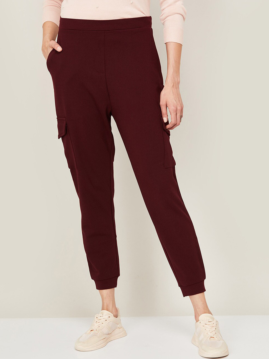 

Ginger by Lifestyle Women Maroon Chinos Trousers