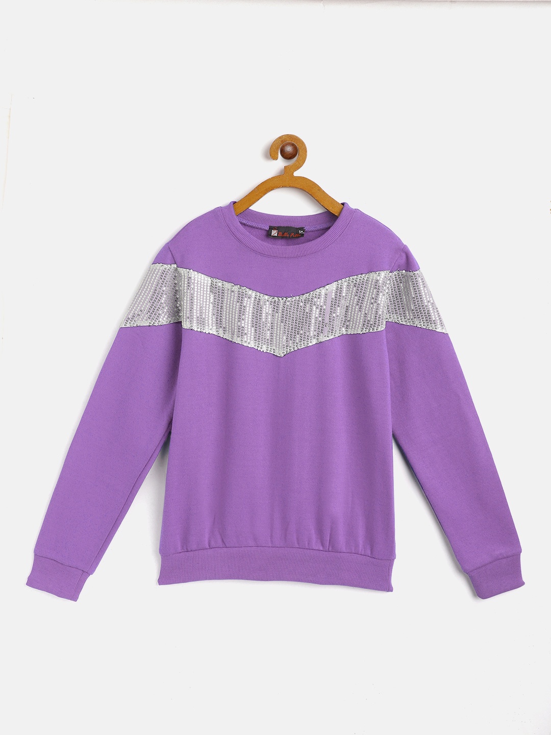 

Belle Fille Unisex Kids Violet Embellished Sweatshirt