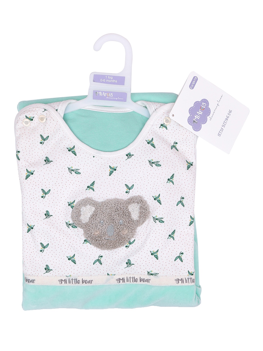 

MiArcus Infant Kids Green & White Printed Knitted Sleeping Bag